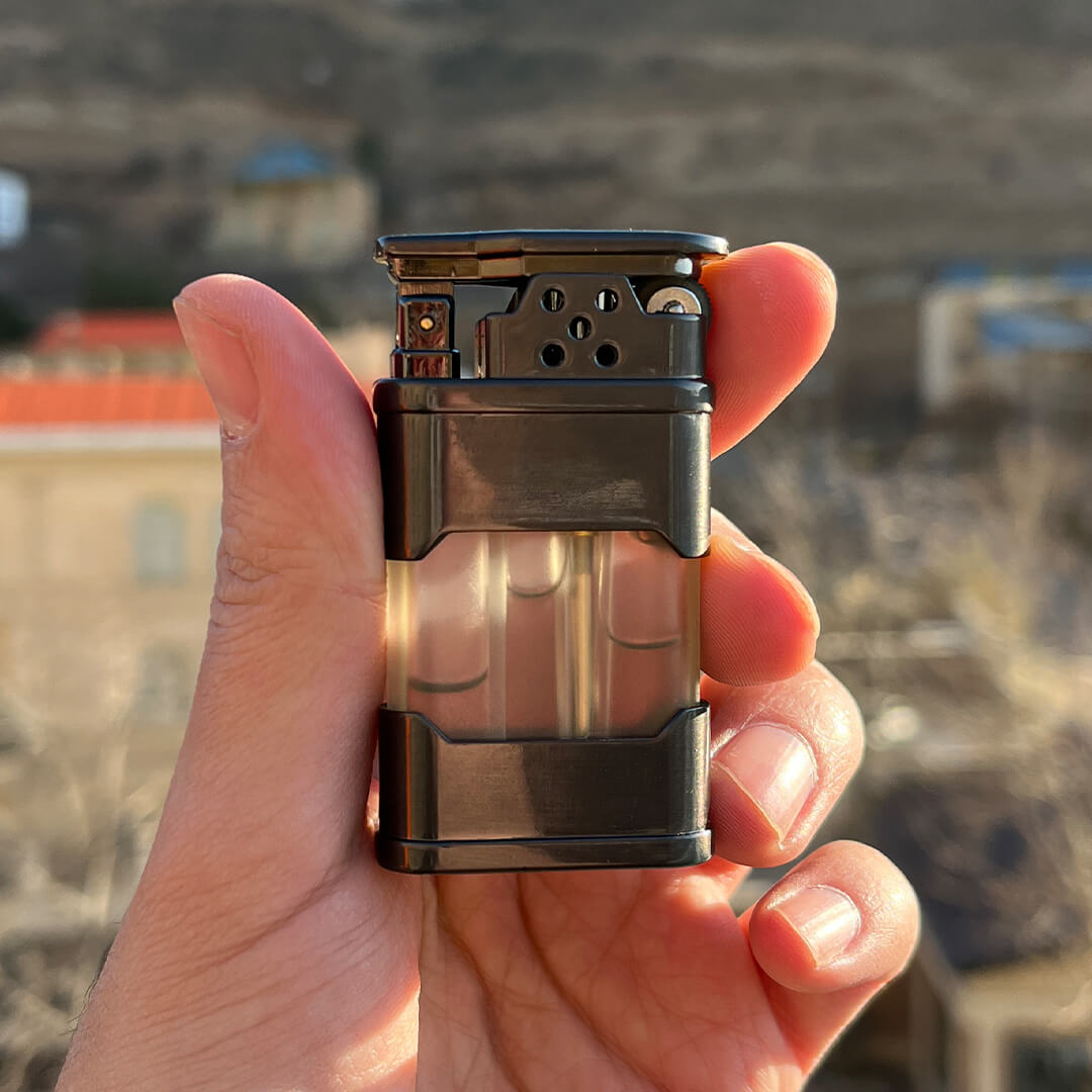 lighter-metalic-glass-1 فندک وسط شیشه Middle glass lighter